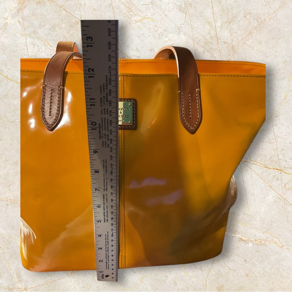 Dooney & Bourke Patent Leather Mustard Color Tote Bag - Picture 13 of 13